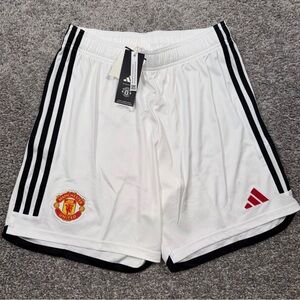 Adidas Manchester United White Shorts large NEW